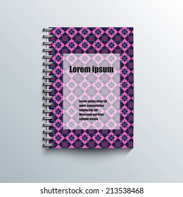 Notepad template with abstract background. Eps10 Vector illustration