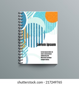 Notepad template with abstract background. Eps10 Vector illustration