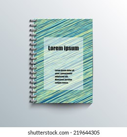 Notepad template with abstract background. Eps10 Vector illustration