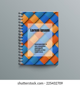 Notepad template with abstract background. Eps10 Vector illustration