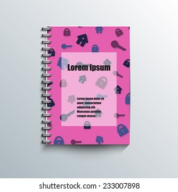 Notepad template with abstract background. Eps10 Vector illustration