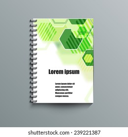 Notepad template with abstract background. Eps10 Vector illustration