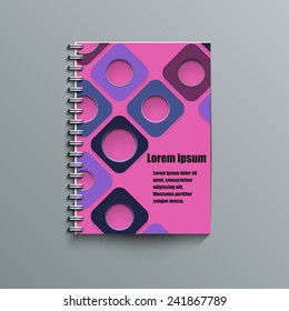 Notepad template with abstract background. Eps10 Vector illustration