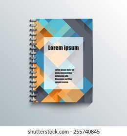 Notepad template with abstract background. Eps10 Vector illustration