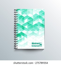 Notepad template with abstract background. Eps10 Vector illustration