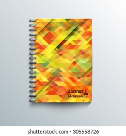 Notepad template with abstract background. Eps10 Vector illustration