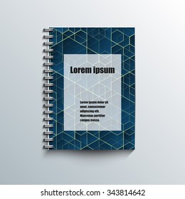 Notepad template with abstract background. Eps10 Vector illustration