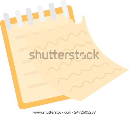 Notepad with torn paper, reminds us of creativity and spontaneous ideas that often appear at unexpected moments. Every doodle has a story.