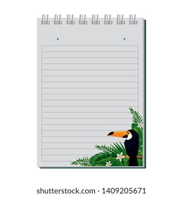 notepad with tropical fauna print