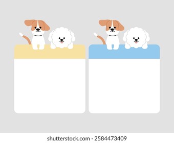 Notepad of two puppy characters