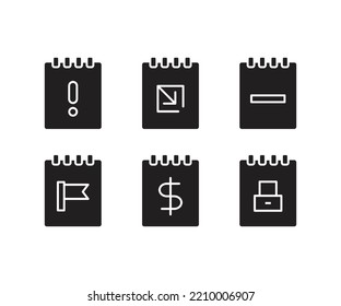 notepad and user interface icons set