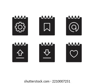 notepad and user interface icons set