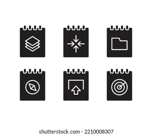 notepad and user interface icons set