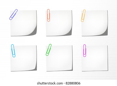 Notepad variations  with bent corner and colored clips