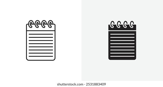 Conjunto de ícones de vetor do Bloco de notas. Ilustrador de vetor de ações. EPS 10