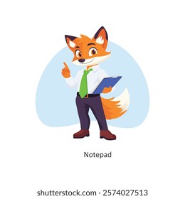 Notepad vector character illustration. EPS 10 File