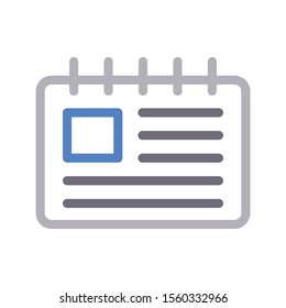 notepad vector colour line icon 