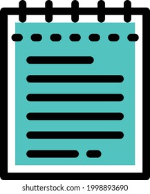 notepad vector colour line icon