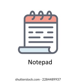 Notepad Vector  Fill outline Icons. Simple stock illustration stock