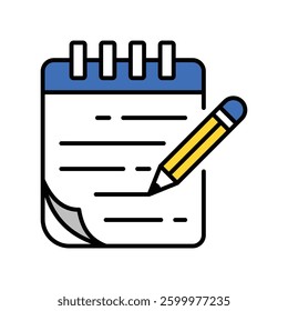 Notepad vector filled outline icon. EPS 10 file