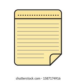 notepad vector flat color icon 