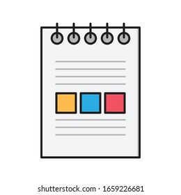 notepad vector flat color icon 