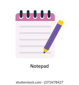 Notepad vector Flat Icon Design illustration. Symbol on White background EPS 10 File 