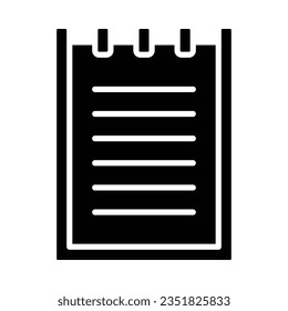 Notepad Vector Glyph Icon For Personal And Commercial Use.
