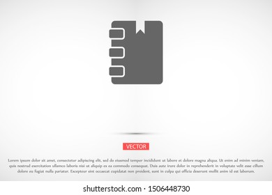 Notepad vector icon. Black illustration isolated for graphic and web design. Notepad vector icon. icon on white background. Notepad vector icon.