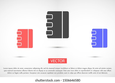 Notepad vector icon. Black illustration isolated for graphic and web design. Notepad vector icon. icon on white background. Notepad vector icon.