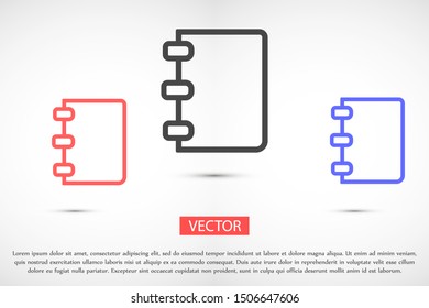 Notepad vector icon. Black illustration isolated for graphic and web design. Notepad vector icon. icon on white background. Notepad vector icon.
