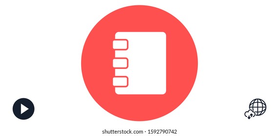 Notepad vector icon. Black illustration isolated for graphic and web design. 