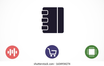 Notepad vector icon. Black illustration isolated for graphic and web design. Notepad vector icon. icon on white background. Notepad vector icon.