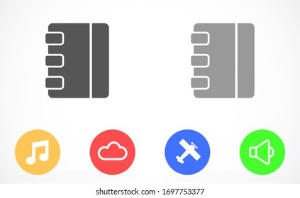 Notepad vector icon. Black illustration isolated for graphic and web design. Notepad vector icon. icon on white background. Notepad vector icon.