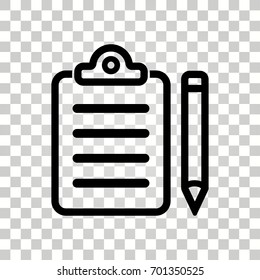 Notepad vector icon. Black illustration isolated for graphic and web design.