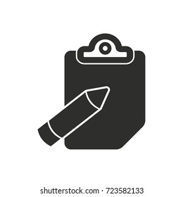 Notepad vector icon. Black illustration isolated on white background for graphic and web design.