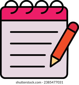 Notepad vector icon. Can be used for printing, mobile and web applications.