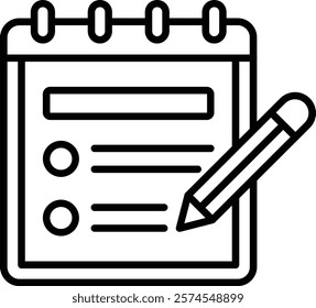 Notepad vector icon. Can be used for printing, mobile and web applications.