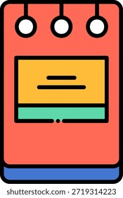 Ausgefüllte Illustration für Notepad-Vektorsymbol