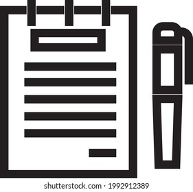 Notepad vector icon illustration black and white