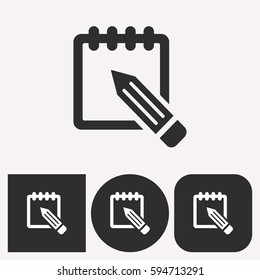 Notepad vector icon. Illustration isolated for graphic and web design.