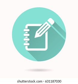 Notepad vector icon. Illustration isolated for graphic and web design.