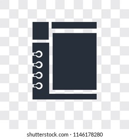 Notepad vector icon isolated on transparent background, Notepad logo concept