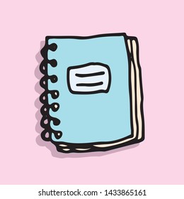 notepad vector icon isolated on rose background