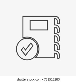 Notepad vector icon isolated on light grey background