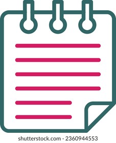 Notepad Vector Icon Line Two Color