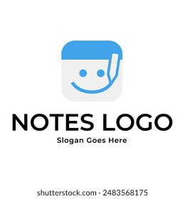 Vector de bloc de notas, icono o símbolo de logotipo