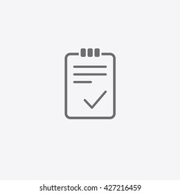 Notepad Vector Icon on gray background