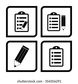 notepad - vector icon, set