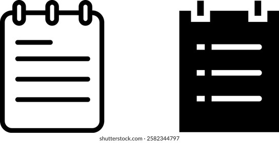 Notepad Vector Icon Set – Writing and Note-taking Design Elements